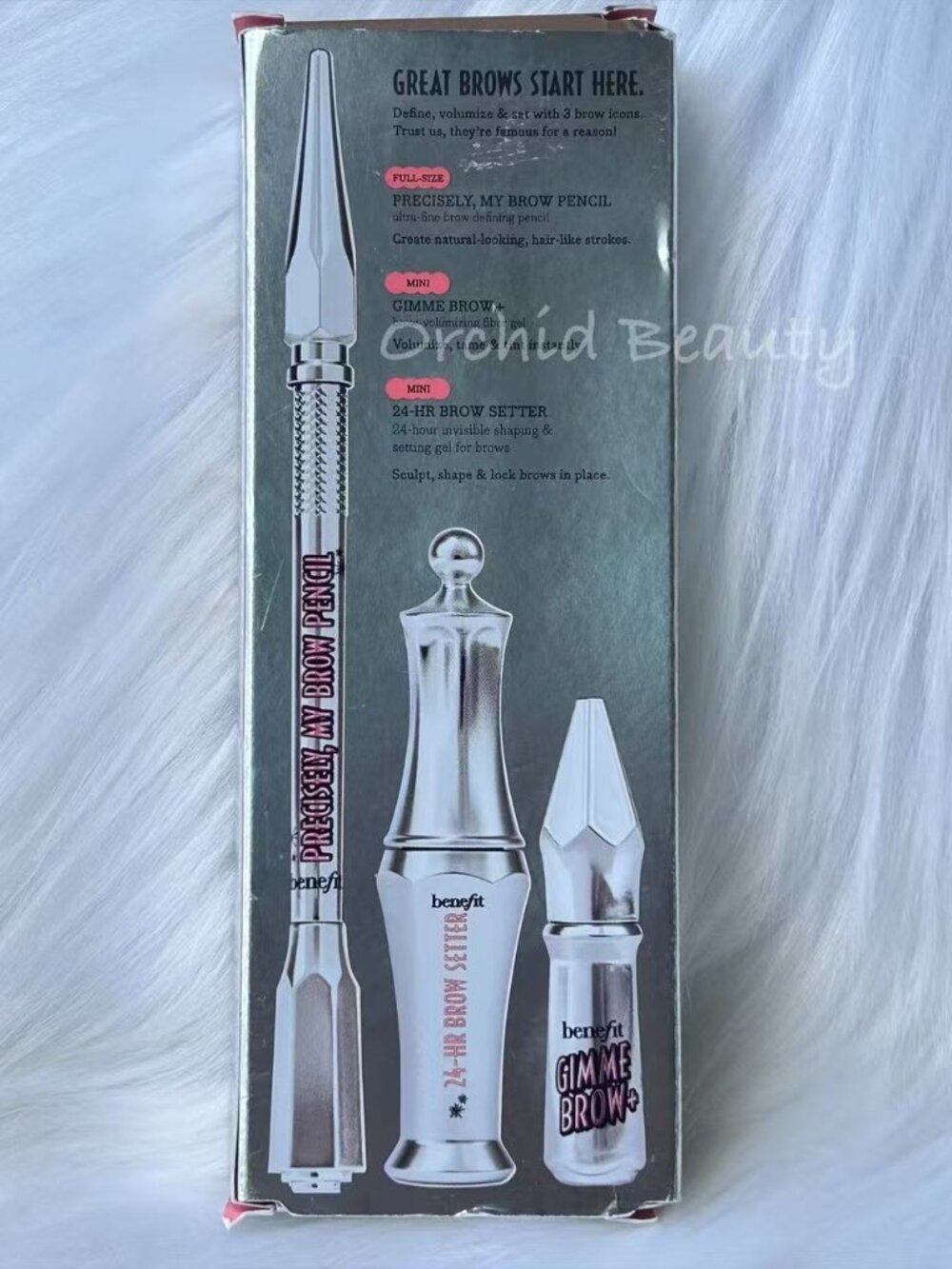 New 3PC Benefit Cosmetics Brow Haul of Fame Brow Set~ 3 light brown~New In Box